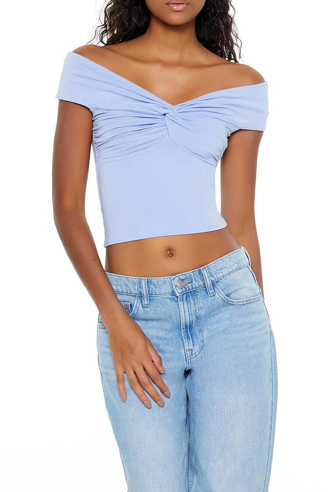 Twisted Off-the-Shoulder Crop Top