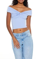 Twisted Off-the-Shoulder Crop Top