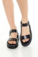 Faux Croc Lug-Sole Sandals