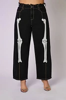 Skeleton 90s-Fit Wide-Leg Jeans