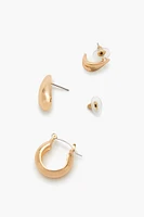 Smooth Geo Hoop Earring Set