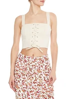 Lace-Up Crop Top