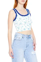 Floral Print Cropped Tank Top