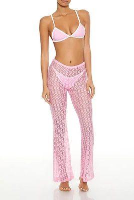 Floral Crochet Swim Cover-Up Pants