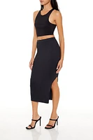 Contour Sculpt Slit Midi Skirt