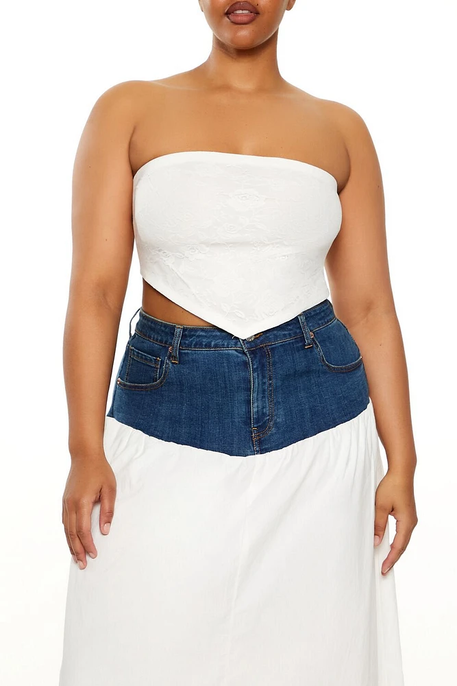 Plus Lace Cropped Tube Top