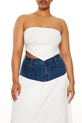 Plus Lace Cropped Tube Top