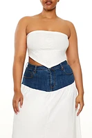 Plus Lace Cropped Tube Top