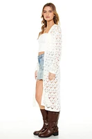 Crochet Lace Duster Cardigan Sweater