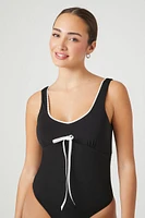 Bow Ricrac-Trim Bodysuit