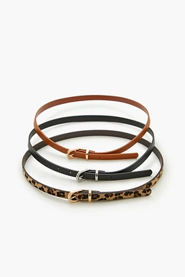 Thin Faux Leather Belt Set