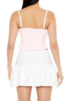 Striped Sweetheart Cropped Cami