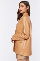 Faux Leather Blazer
