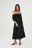 Tiered Off-the-Shoulder Midi Dress