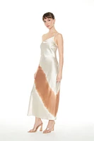 Dip-Dye Satin Maxi Dress