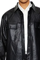 Perforated Faux Leather Shirt