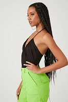 Drawstring Halter Bodysuit