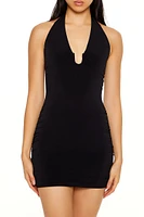 Ruched Halter Bodycon Mini Dress