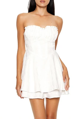 Strapless Jacquard Mini Dress