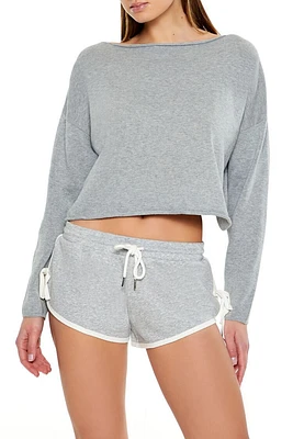 Drop-Sleeve Cropped Sweater