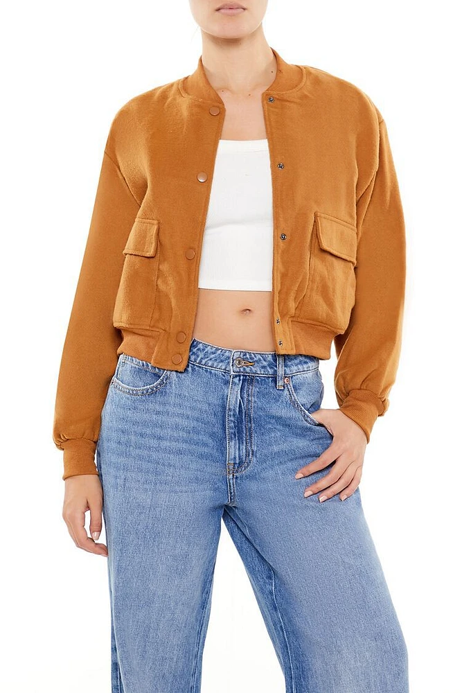 Button-Front Bomber Jacket