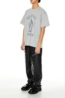 Faux Leather Slim-Fit Cargo Pants