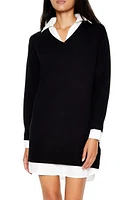 Combo Sweater Shirt Dress