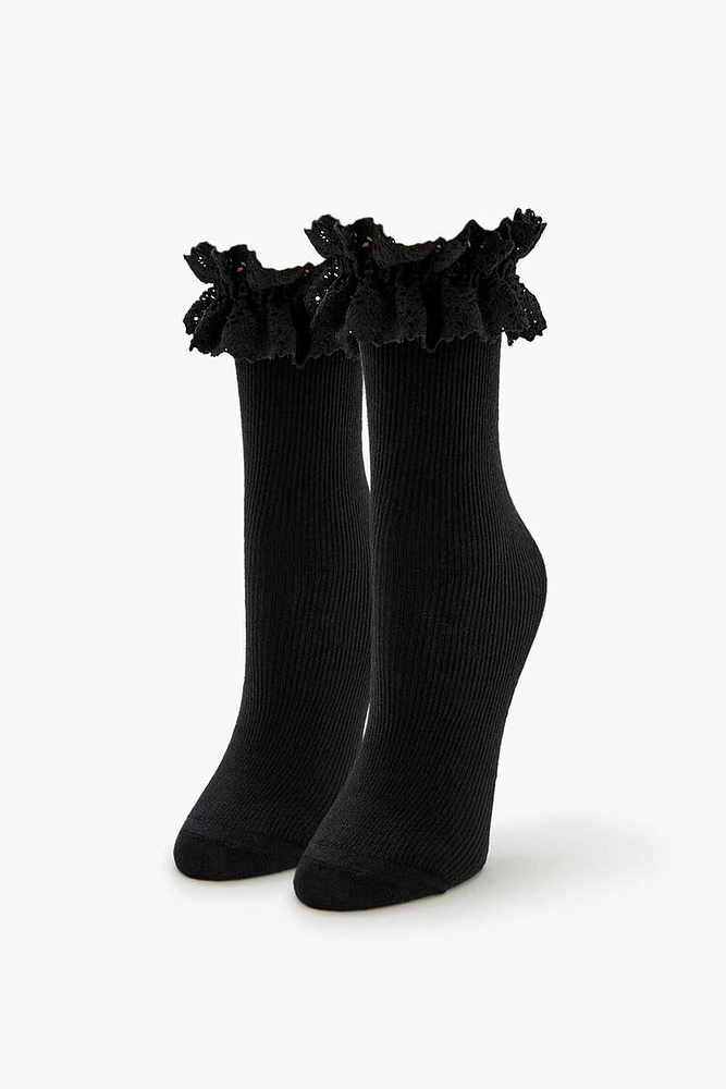 Lace Ruffle-Trim Crew Socks