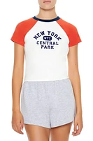 New York Cropped Raglan Tee