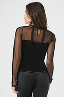 Sheer Lace Velvet Top