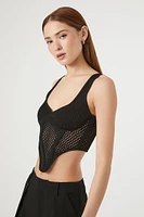 Crochet Sweater-Knit Crop Top