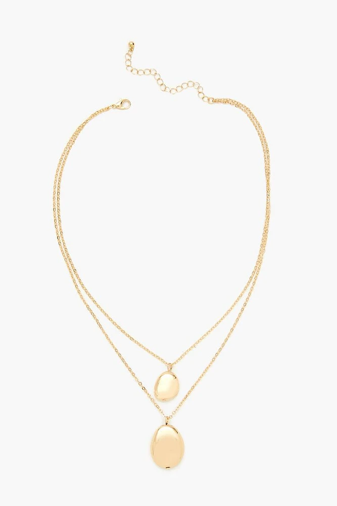 Layered Round Pendant Necklace