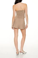 Pinstriped Tube Top & Shorts Set