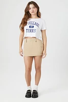 W Village Tennis Graphic Cropped Tee