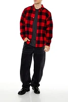 Plaid Flannel Curved-Hem Shirt