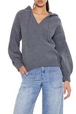 Hooded Drop-Sleeve Sweater