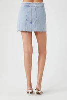 Frayed Denim Mini Skirt