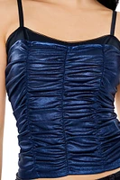 Ruched Metallic Two-Tone Cami