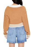 Cropped Cable Knit Sweater