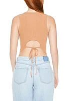 Cropped Cutout Tie-Back Tank Top