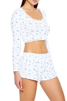 Floral Cropped Pajama Shirt