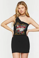 Broken Hearts Graphic One-Shoulder Dress