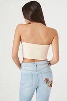 Satin Zip-Up Tube Top