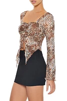 Leopard Print Split-Hem Top