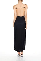 Mesh Open-Back Maxi Dress