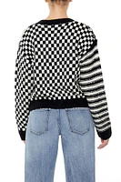 Striped & Checkered Cardigan Sweater