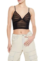 Ruched Mesh Cropped Cami