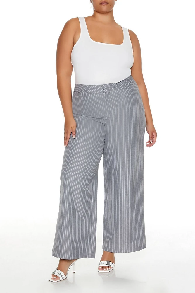 Plus Pinstriped Trouser Pants