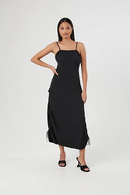 Ruched Drawstring Maxi Dress