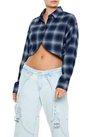 Plaid Cropped Flannel Shirt